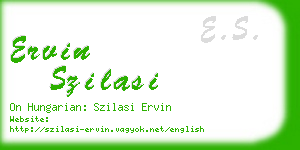 ervin szilasi business card